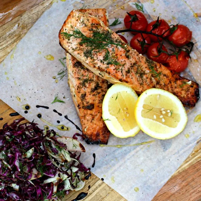 Bakt laks med fennikel og tomat fra North Sea Kitchen